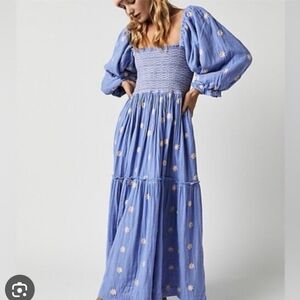Free People Dahlia Embroidered Maxi Dress Size Large
